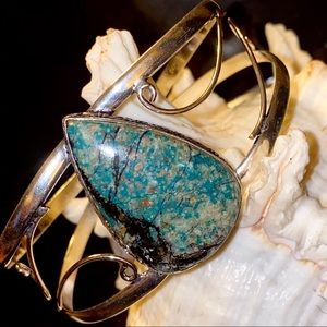 African Turquoise Handcrafted statement Cuff